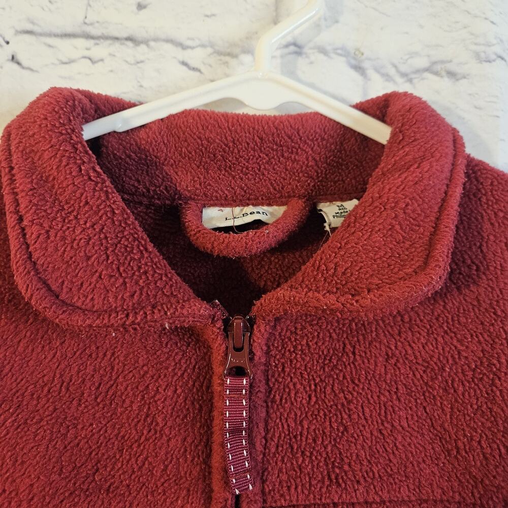 LL Bean Robe Womens M Winter Fleece Rose Zip Front Lounge 297820 Pockets - Picture 3 of 7